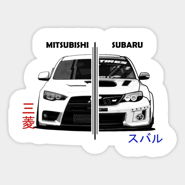 Mitsubishi Lancer EVO and Impreza WRX STI Sticker by T-JD